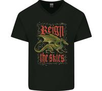 Fantasy Draghi Regnano Nei Cieli T-Shirt In Cotone Da Uomo
