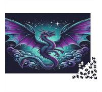 Fantasy Dragon Art 100% Recycled Cardboard Light Cloud Dragon 1000Pc Jigsaw for Adults & Kids Unique Beautifully Illustrated 38x26cm/1000pcs