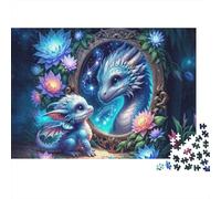 Fantasy Dragon Baby 100% Recycled Cardboard Moon Castle Dragon 1000 Piece Puzzle for Adults Beautifully Illustrated Brainteasing 52x38cm/1000pcs