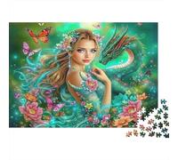Fantasy Dragon Girl Jigsaw Puzzle Impossibili 1000Pcs Interesting Decorazione Per La Casa. Rilassamento E Intelligence Per Adulti E Ragazzi Da 14 Anni 70x50cm/1000pcs