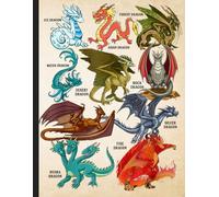 Fantasy Dragon Notebook: Types of Dragons with Fire, Ice, Forest, and Mythical Creatures Art, Wide Ruled Journal for Students, Teens, Fantasy Lovers, and Note Taking Fans