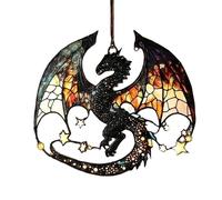 Fantasy Dragon Ornament - Crystal Style Acrylic Figure, Elegant Iridescent Finish, Decorative Mythical Creature Accessory, Artistic Handmade Charm | Collectible for Tree, Office, Library, Living Room