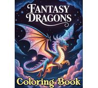 Fantasy Dragons: Coloring Book with Fierce Dragons, Castles, and Fantasy Worlds for Relaxation