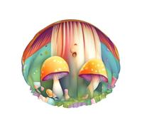 Fantasy Dream - Cuffia da doccia a doppio strato con fungo da donna, impermeabile e resistente, protegge i capelli durante il bagno, bellezza
