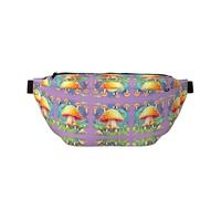 Fantasy Dream Mushroom Prints Marsupio da corsa regolabile borsa a tracolla leggera e confortevole adatta per fitness jogging viaggi