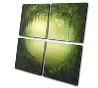 Fantasy Enchanted Forest Landscapes MULTI TELA parete arte foto stampa