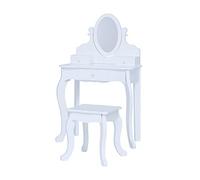 Fantasy Fields di Teamson Rapunzel Set da toeletta per bambini con specchio, cassetti e sedia Sgabello per bambini bianco TD-12851B