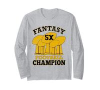 Fantasy Football 5X Champion Five Time Champ Trophy Vincitore Maglia a Manica