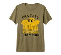 Fantasy Football 5X Champion Five Time Champ Trophy Vincitore Maglietta Premium