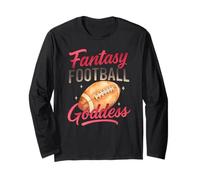 Fantasy Football Goddess Pink Script Watercolor Maglia a Manica