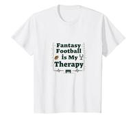 Fantasy Football is My Therapy: Regalo per Gli Appassionati di Sport Maglietta, Bambini, Bianco, 4 Anni