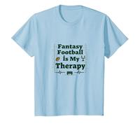 Fantasy Football is My Therapy: Regalo per Gli Appassionati di Sport Maglietta, Bambini, Celeste, 4 Anni