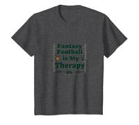 Fantasy Football is My Therapy: Regalo per Gli Appassionati di Sport Maglietta, Bambini, Grigio Scuro, 4 Anni