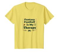 Fantasy Football is My Therapy: Regalo per Gli Appassionati di Sport Maglietta, Bambini, Limone, 4 Anni
