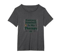 Fantasy Football is My Therapy: Regalo per Gli Appassionati di Sport Maglietta, Donna Plus-Size, Grigio Scuro, 4X