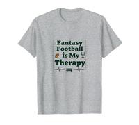Fantasy Football is My Therapy: Regalo per Gli Appassionati di Sport Maglietta, Uomo, Grigio Melange, 4XL