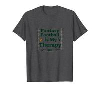 Fantasy Football is My Therapy: Regalo per Gli Appassionati di Sport Maglietta, Uomo, Grigio Scuro, 4XL