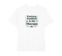 Fantasy Football is My Therapy: Regalo per Gli Appassionati di Sport Maglietta, Uomo Taglie Grandi, Bianco, 5X Tall
