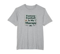 Fantasy Football is My Therapy: Regalo per Gli Appassionati di Sport Maglietta, Uomo Taglie Grandi, Grigio Melange, 4X Tall