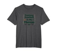 Fantasy Football is My Therapy: Regalo per Gli Appassionati di Sport Maglietta, Uomo Taglie Grandi, Grigio Scuro, 4X Tall