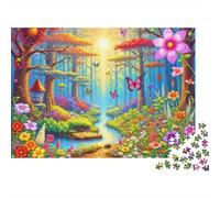Fantasy Forest Landscape 100% Recycled Cardboard Colorful Flower Garden 1000Pc Jigsaw Puzzle For Adults Challenging & Brainteasing 70x50cm/1000pcs