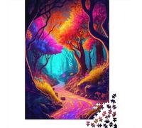 Fantasy Forest Path Puzzle 1000 Pezzi Cartone Riciclato Sentiero Foresta Arcobaleno per Adulti Gioco Educativo Decorazione Parete 70x50cm