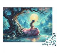 Fantasy Forest Sunset Painting Jigsaw Puzzle Impossibili 1000Pcs Decorazione Per La Casa. Rilassamento E Intelligence Per Adulti E Bambini Da 12 Anni 70x50cm/1000pcs