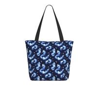 Fantasy Fox Moon Print Tote Bag per donne, grande borsa a tracolla con cerniera, borse per lavoro e viaggi