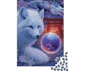 Fantasy Fox with Dragon And Torii Gate Jigsaw Puzzle Impossible 1000Pcs Decorazione Per La Casa. Giochi Rilassamento E Intelligence Per Adulti E Bambini Da 12 Anni 70x50cm/1000pcs