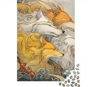 Fantasy Foxes Mythical Artwork Jigsaw Puzzle Impossibili 1000Pcs Decorazione Per La Casa. Giochi Rilassamento E Intelligence Per Adulti E Ragazzi Da 14 Anni 38x26cm/1000pcs