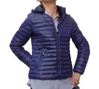 Fantasy Giacca 100 grammi Leggera Foderata Avvitata Ecologica Piumino Trapuntino Cappuccio Mezza Stagione Donna Ragazza Moda (S 40 IT Donna, Blu)