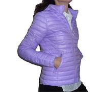 Fantasy Giacca 100 grammi Leggera Foderata Avvitata Ecologica Piumino Trapuntino Cappuccio Mezza Stagione Donna Ragazza Moda (XXL 48 IT Donna, Lilla)