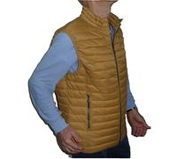 Fantasy Gilè Piumino Leggero Ecologico 100 grammi senza manica Uomo (XL, Senape)
