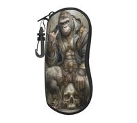 Fantasy Gorilla Seduto Sul Teschio Umano Occhiali Portatile Custodia Luce Occhiali Da Sole Borsa Occhiali Da Sole Caso