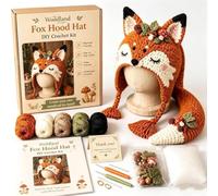Fantasy Hood Hat DIY Crochet Kit,Handmade Hood Hat Crochet Animals Kits，#C