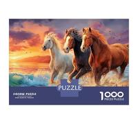 Fantasy Horse 1000 Pezzi Puzzle Per Adulti E Bambini Più Grandi Running Horses Under Vivid Sky Jigsaw Multicolore Collezione D'arte Festa Aziendale Idea Regalo Uomo E Donna 52x38cm/1000pcs