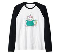 Fantasy Horse Unicorn leggendo Un Libro Maglia con Maniche Raglan