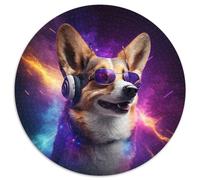 Fantasy-Hunde-Puzzle, 1000 Teile, für Erwachsene, rund, aus Pappe, Heimdekoration und interaktives Familienspiel, ideales Geschenk, 1000 Teile (67,5x67,5cm)