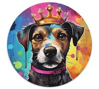 Fantasy-Hunde-Puzzle, 1000 Teile, für Erwachsene, rund, aus Pappe, Heimdekoration und interaktives Familienspiel, ideales Geschenk, 1000 Teile (67,5x67,5cm)