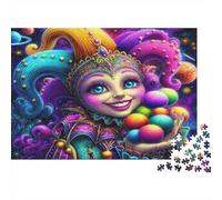 Fantasy Jester Character 1000Pc Puzzle for Adults & Kids: Colorful Jester with Big Eyes Fun Present & Activity for Home Age 12 Years Up 38x26cm/1000pcs