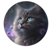 Fantasy-Katzen-Puzzle 1000 Teile für Erwachsene, rundes Puzzle für Teenager, interaktives Familienspiel, herausforderndes Geschenk, 1000 Teile (67,5x67,5cm)