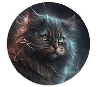 Fantasy-Katzen-Puzzle 1000 Teile für Erwachsene, rundes Puzzle für Teenager, interaktives Familienspiel, herausforderndes Geschenk, 1000 Teile (67,5x67,5cm)