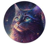 Fantasy-Katzen-Puzzle, 1000 Teile, rund, Papierpuzzle, DIY, Heimdekoration, Denksportspiel für Teenager, 1000 Stück (67,5x67,5cm)