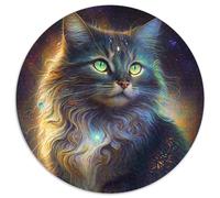 Fantasy-Katzen-Puzzle 1000 Teile, Unmögliches Puzzle für Erwachsene für Jugendliche, interaktives Familienspiel, herausforderndes Geschenk, 1000 Teile (67,5x67,5cm)