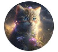 Fantasy-Katzen-Puzzle 1000 Teile, Unmögliches Puzzle für Erwachsene für Jugendliche, interaktives Familienspiel, herausforderndes Geschenk, 1000 Teile (67,5x67,5cm)