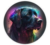 Fantasy Labrador Puzzle 1000 Teile, rund, Papierpuzzle, DIY, Heimdekoration, Denksportspiel für Teenager, 1000 Stück (67,5x67,5cm)