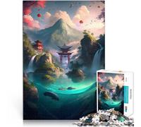 Fantasy landscapejigsaw 1000 pezzi per adolescenti Stress Reliever Difficult Challenge Every Piece is Unique - Challenging Family Fun Game 38x26cm