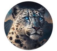 Fantasy Leopard 1000-teiliges Puzzle, rund, aus Pappe, interaktives Familienspiel, Denksportaufgabe, Geschenk, 1000 Teile (67,5x67,5cm)