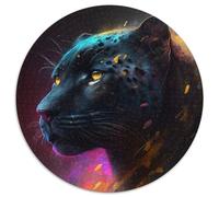 Fantasy Leopard 1000-teiliges Puzzle, rund, aus Pappe, interaktives Familienspiel, Denksportaufgabe, Geschenk, 1000 Teile (67,5x67,5cm)