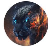 Fantasy Leopard 1000-teiliges Puzzle, runde Papierpuzzles, Kunstwerk-Dekor, Intelligenzspielzeug für Familien-Indoor-Spiele, 1000 Stück (67,5x67,5cm)